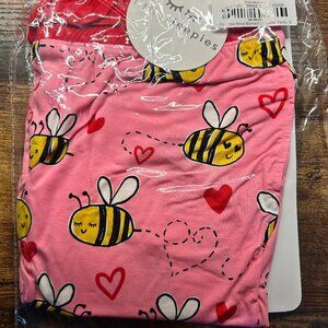45. Little Sleepies Pink Bee Mine Women's Pajama Pants Small NWT